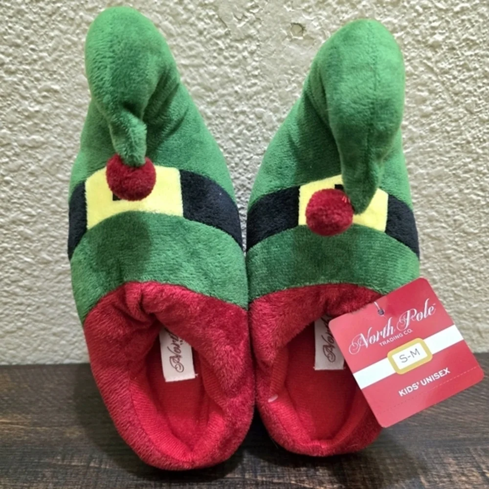 North Pole Trading Co. Kid's Toddler Elf Christmas‎ Slippers NWT Size S/M